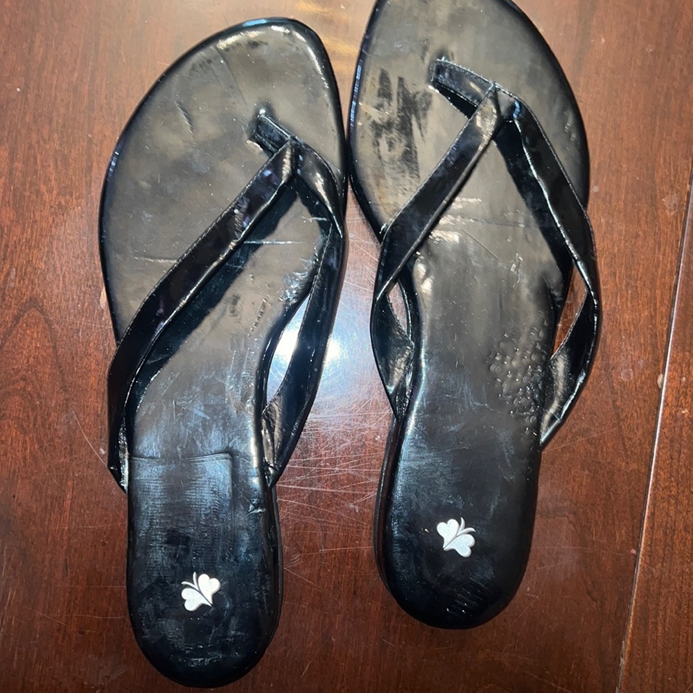 Black flip flops